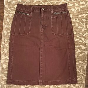 Elegant French Cuff Brown Women's Skirt